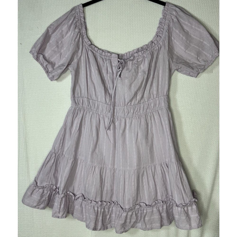 Lost + Wander Lavender Mini Dress Women’s Large Puff Sleeve Cottagecore Tiered - Picture 8 of 15